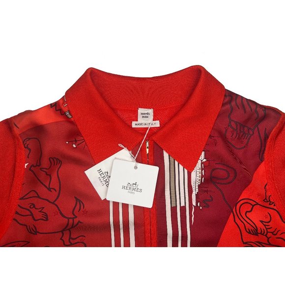 New Hermes Womens Constellation Cardigan Silk Twill & Silk Tricotage EU Size 42 - Picture 4 of 14